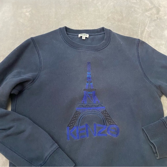 Kenzo embroidered Eiffel Tower logo pullover crewneck sweatshirt 4151 - Picture 3 of 11